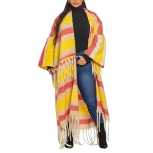 Hudson Bay Blanket Duster Cardigan ONE SIZE Kimono Western Cowgirl Longline - Picture 1 of 8