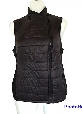 Peck & Peck Puffer Vest Womens Medium Black Full Zip Pockets Outerwear Jacket - Image 1 of 4