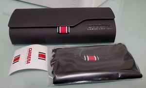 CARRERA EYEWEAR CLAMSHELL MEDIUM SUNGLASSES BLACK HARD CASE+ CLEANING CLOTH - Picture 1 of 8