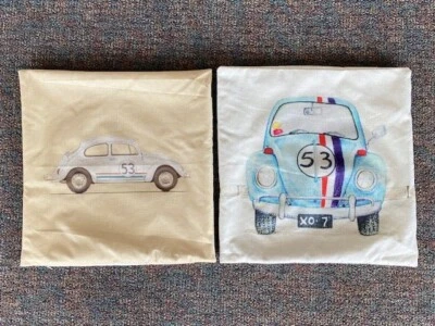 Volkswagen Beetle Herbie Decorative Pillow Covers - Image 1 of 4