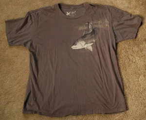 GUY HARVEY fish fishing short sleeve size 2X brown t shirt - Picture 1 of 2