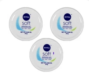 Lot of 3 SEALED Nivea Soft Moisturizing Creme Face Body Hands 0.84 Oz /23g - Picture 1 of 3