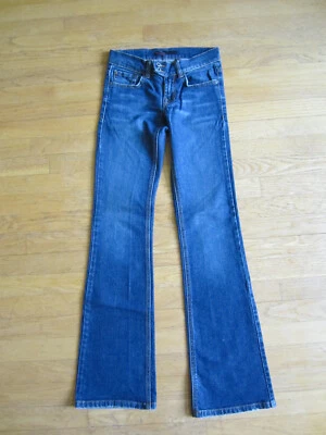 Pantalones de mezclilla Y2K Buffalo desgastados tiro bajo lavado oscuro corte bota talla 24 para junior Foto 1 de 4