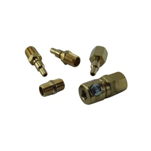 Jamec Air Fitting Brass Coupling 5 Piece Kit 1/4 in. BSP QC5JAMEC - Picture 1 of 9