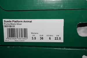 Zapatillas de mujer PUMA gamuza Animal Puma Black Silver 365109-1 negras WMNS - Imagen 1 de 15