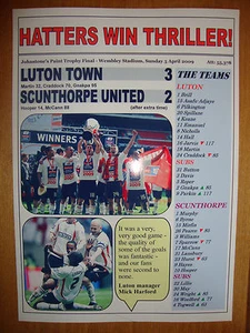 Luton Town 3 Scunthorpe United 2 - 2009 JPT final - souvenir print - Picture 1 of 1