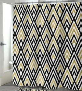 Gold schwarz und weiß Duschvorhang von Kavka Designs 71" x 74"  - Bild 1 von 4