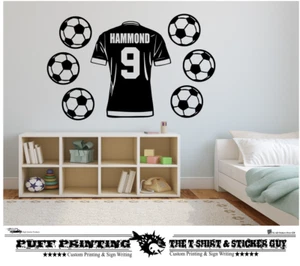 Personalised boys/Girls football player Wall stickers Home Decor Vinyl Decor - Picture 1 of 4