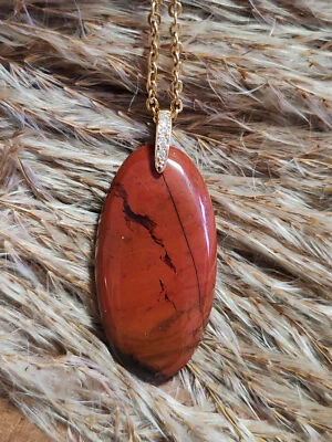 Pendentif en Jaspe rouge - Photo 1/4