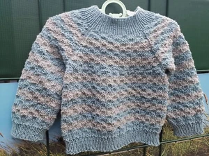 Kinder Strickpullover/Pulli Handarbeit  ca. 74 Neu! UNIKAT, UNISEX  - Bild 1 von 2