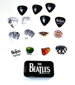 Beatles Guitar Picks Signature Series Logo Planet Waves Pick Tin 15 Picks - Picture 1 of 6