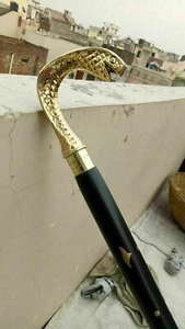 Glorious Cobra Head Vintage Wooden Antique Walking Stick Cane Present Mother's - Picture 1 of 7