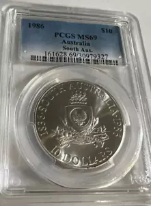 1986 Australia South Aus. $10 PCGS MS69-Very Low Population-Highest Graded - Picture 1 of 4