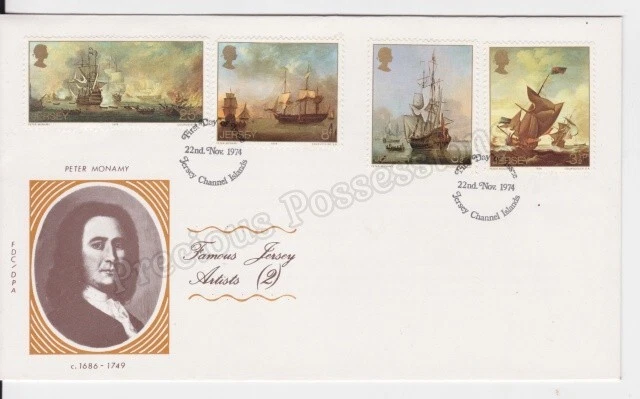 Jersey FDC Primer Día Cubierta 1974 ARTISTAS FAMOSOS PETER MONAMY Foto 1 de 1