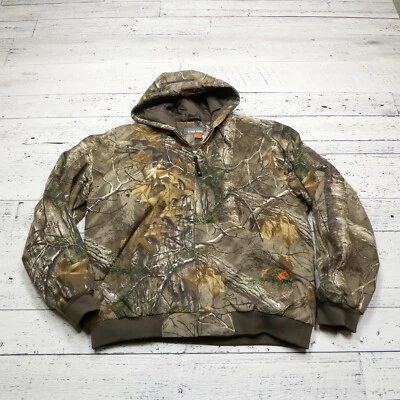 Game Winner RealTree Bomber Jacket Mens Large Brown Canvas Camouflage Hunting - Image 1 of 4
