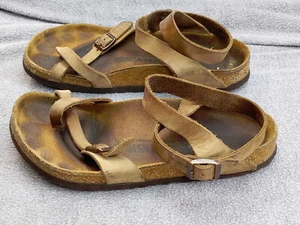 Birkenstock Yara Habana 38 Damen 7 Beige Sandalen Pantoletten Kork Knöchelriemen - Bild 1 von 7
