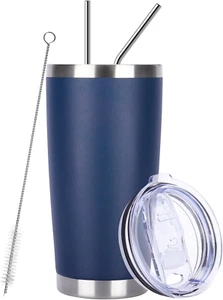 20Oz Stainless Steel Insulated Tumblers with Lid and Straw Bulk, Double Wall Vac - Picture 1 of 12