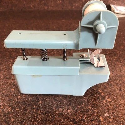Vintage 1960s Portable Sewing Machine Mini Pastel Baby Blue Miniature In Box - Image 1 of 4