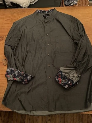 Camisa de Vestir Paul Fredrick Finest Larga Grapa Algodón Gris Monocromo XXL Foto 1 de 4