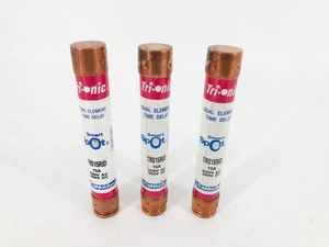Menge 3 neue Ferraz Shawmut TRS15RID Zeitverzögerungssicherungen 15A 600VAC 300VDC - Bild 1 von 5