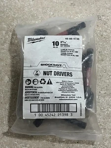 Milwaukee 49-66-4736 Shockwave Impact Mag. Nutdriver, 2-9/16" x 7/16", 10-Pack - Picture 1 of 2