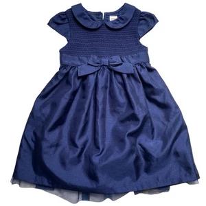 Gymboree Mädchen 4T Blau Taft Party Kleid Kurzarm Rundkragen Schleife - Bild 1 von 8