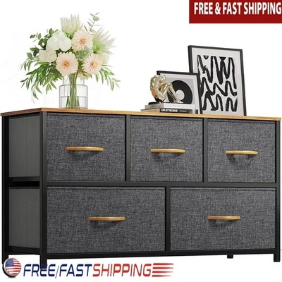 Sturdy Storage Organizer W/ 5 Foldable Drawers Durable Metal Frame Easy Assembly - Image 1 of 4