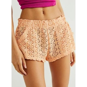 Nuevos Pantalones Cortos Free People FP BEACH Crochete Love $38 GRANDES Otoño Melocotón - Imagen 1 de 4