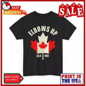 Elbows Up Canada Est 1867 T-shirt, Canada Lovers Proud Canadian T-shirt - Picture 1 of 6