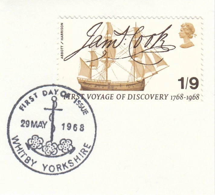 Captain James Cook GB Used stamp Whitby 1968 ON PIECE (150105) - Image 1 of 1
