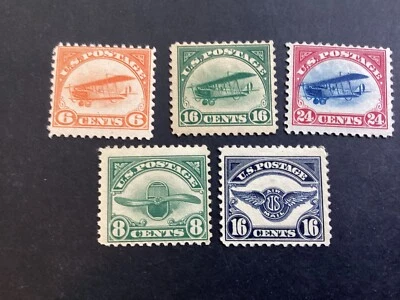 ICOLLECTZONE US C1-5 F/VF hinged CV $257 airmail - Image 1 of 2