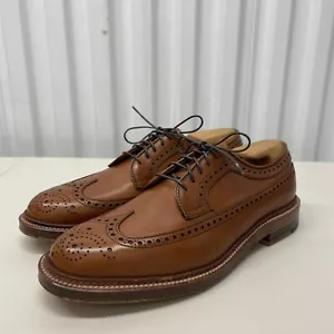 Alden per J.Crew Blucher a coda di rondine lunghi tabacco pelle marrone 7 D - Foto 1 di 14
