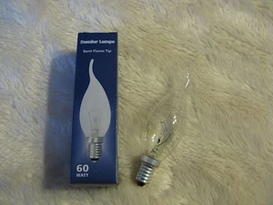 10x E14 60W Flame Tip Bent Candle CLEAR Lamp Light Bulb 240V Dimmable SES Joblot - Picture 1 of 2
