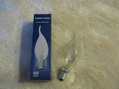 10x E14 60W Flame Tip Bent Candle CLEAR Lamp Light Bulb 240V Dimmable SES Joblot - Image 1 of 2