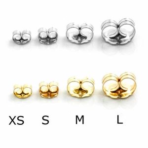 *14K White & Yellow Solid Gold Earring Backs Large Medium Small 1 PAIR Butterfly - Picture 1 of 2