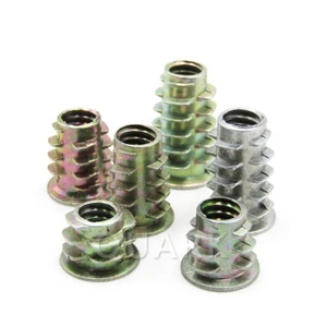 M4 M5 M6 M8 M10 Zinc Alloy Furniture Screws Embedded Nut Hex Thread Wood Inserts - Picture 1 of 5