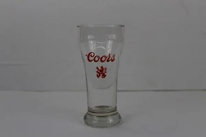 Coors Vintage Beer Drinking Glass Clear w/Red Lion Logo 8oz - Picture 1 of 11