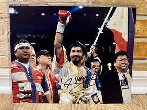 MANNY PACQUIAO SIGNED AUTO BOXING 11 x 14 PHOTO Ring Introduction PSA #AN44702 - Picture 1 of 3