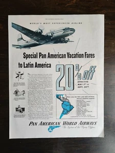 Vintage 1947 Pan American Airlines Latin America Full Page Original Ad - OC - Picture 1 of 1