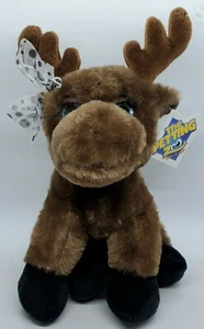 The Petting Zoo Moose with Bow and long Eyelashes. 9". New With Tag. - Picture 1 of 5