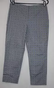 Neu ohne Etikett Talbots Heritage blau pink geometrisches Muster Stretch Hose Gr. 8 (Maße 31x26) - Bild 1 von 7