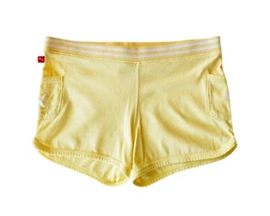 Girls VINTAGE Yellow PUMA Logo Shorts Size M  10/12 yrs Excellent Preowned - Picture 1 of 11