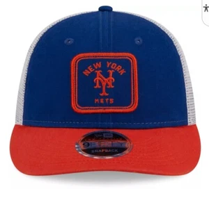 New Era New York Mets Squared Low Profile 9FIFTY Snapback Hat Adjustable Blue - Picture 1 of 12