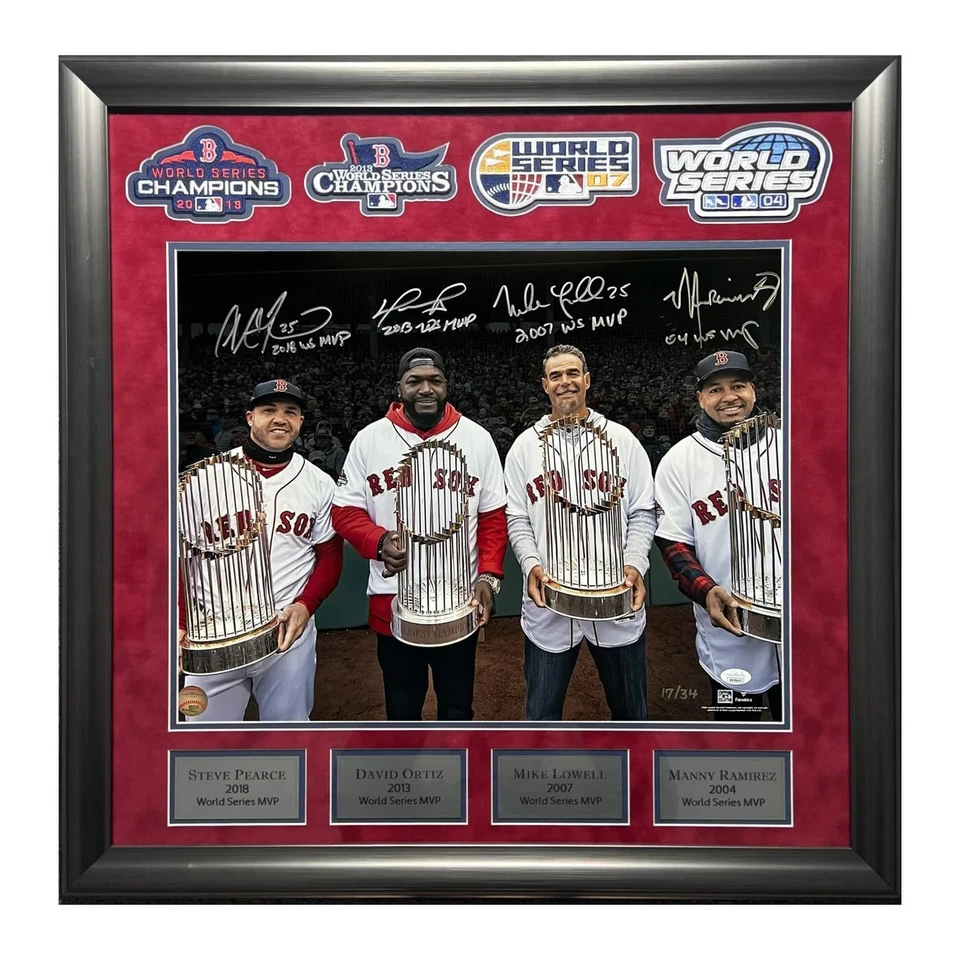 David Ortiz Manny Ramirez Lowell & Pearce Red Sox WS MVPs Signed Inscribed - Image 1 of 1