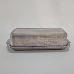 Vintage West Bend 2-piece Aluminum Butter Serving Dish With Rose/Pink Color Lid - Picture 1 of 11
