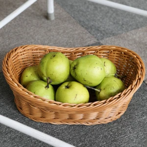 Basket Handwoven Rattan Wicker Fruit Bread Serving Picnic Cosmetic Storage Box - Picture 1 of 15