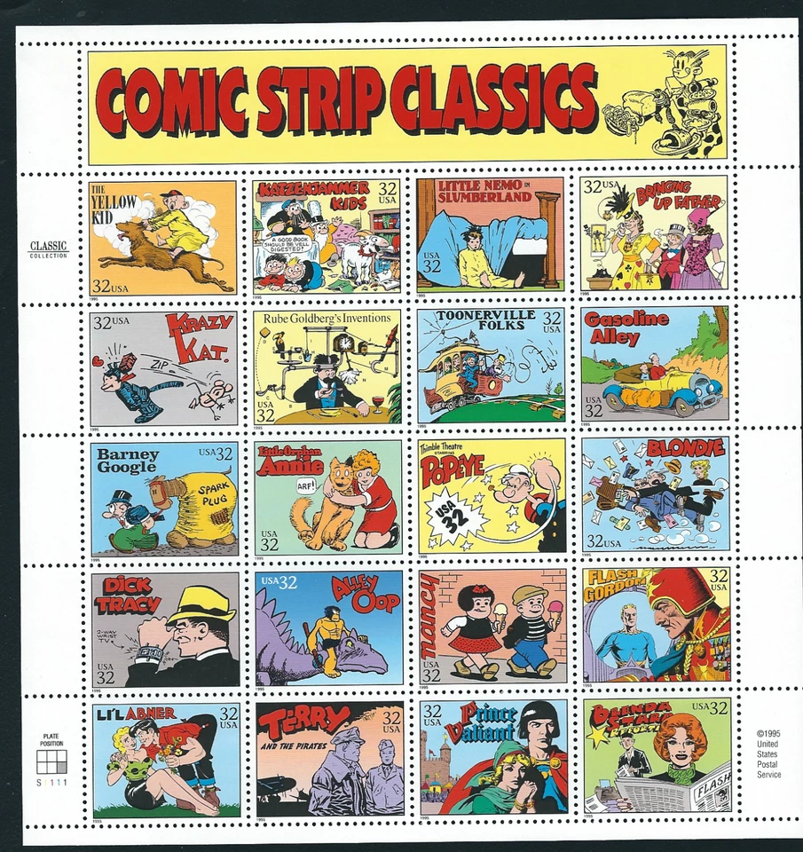 Scott  #3000...32 Cent...Comic Strip Classics...Sheet of 20 - Image 1 of 1