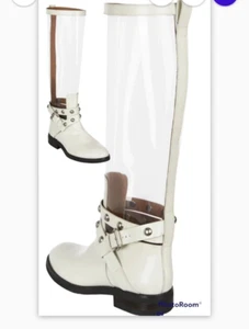 See by Chloe Womens Pull on Leather Neo Janis Boots White Size 38 EU - Picture 1 of 14