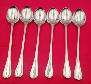 6 English Thread Sheffield Stainless Steel Iced Tea Spoons #6543 - Picture 1 of 6