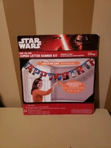 Star Wars Jumbo "Happy Birthday" Banner Decoration Kit Add Age Blue Red 10FT NEW - Picture 1 of 8